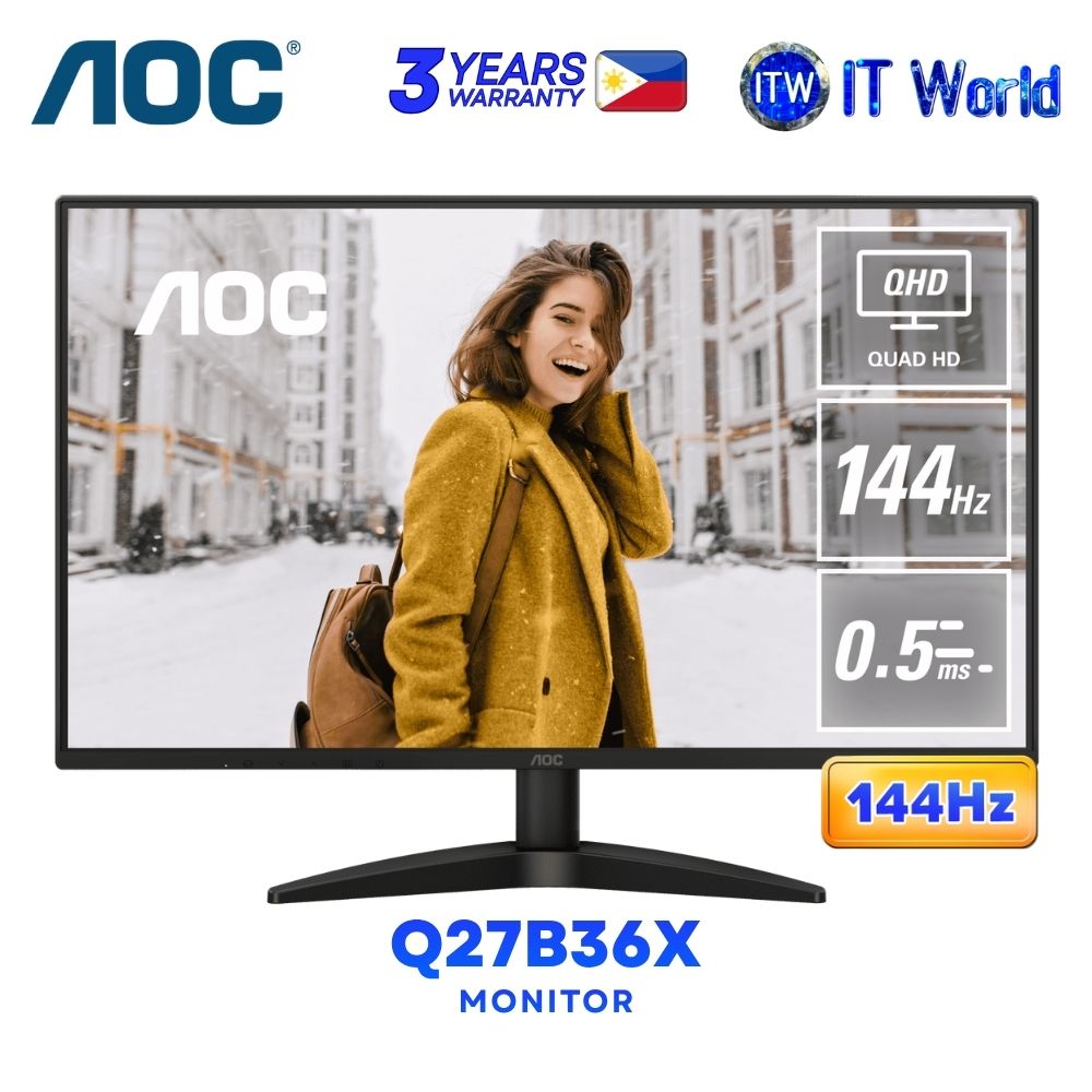 AOC Q27B36X - 27" 2560x1440 QHD / 144Hz / IPS / 0.5ms GTG, 4ms GTG / Adaptive Sync Monitor
