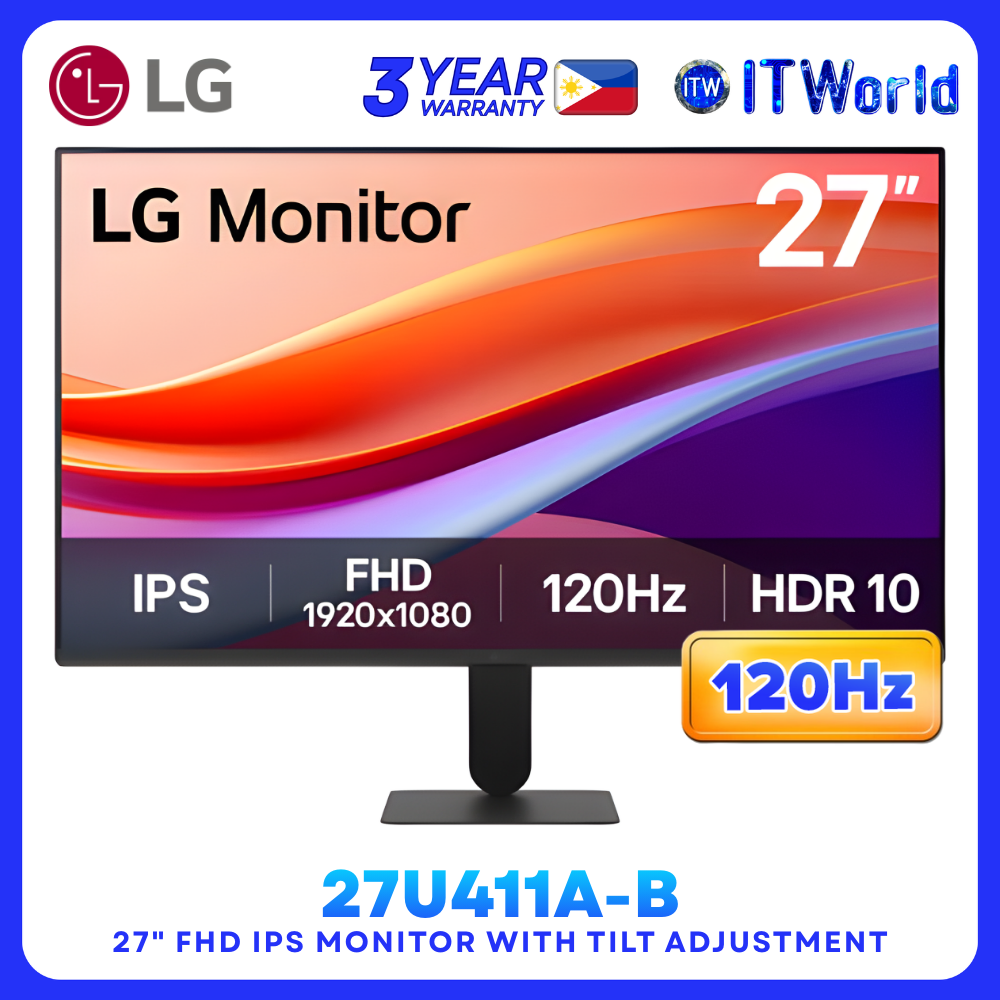 LG 27U411A-B – 27” 1920×1080 FHD, 120Hz, 5ms, IPS Desktop Monitor itw