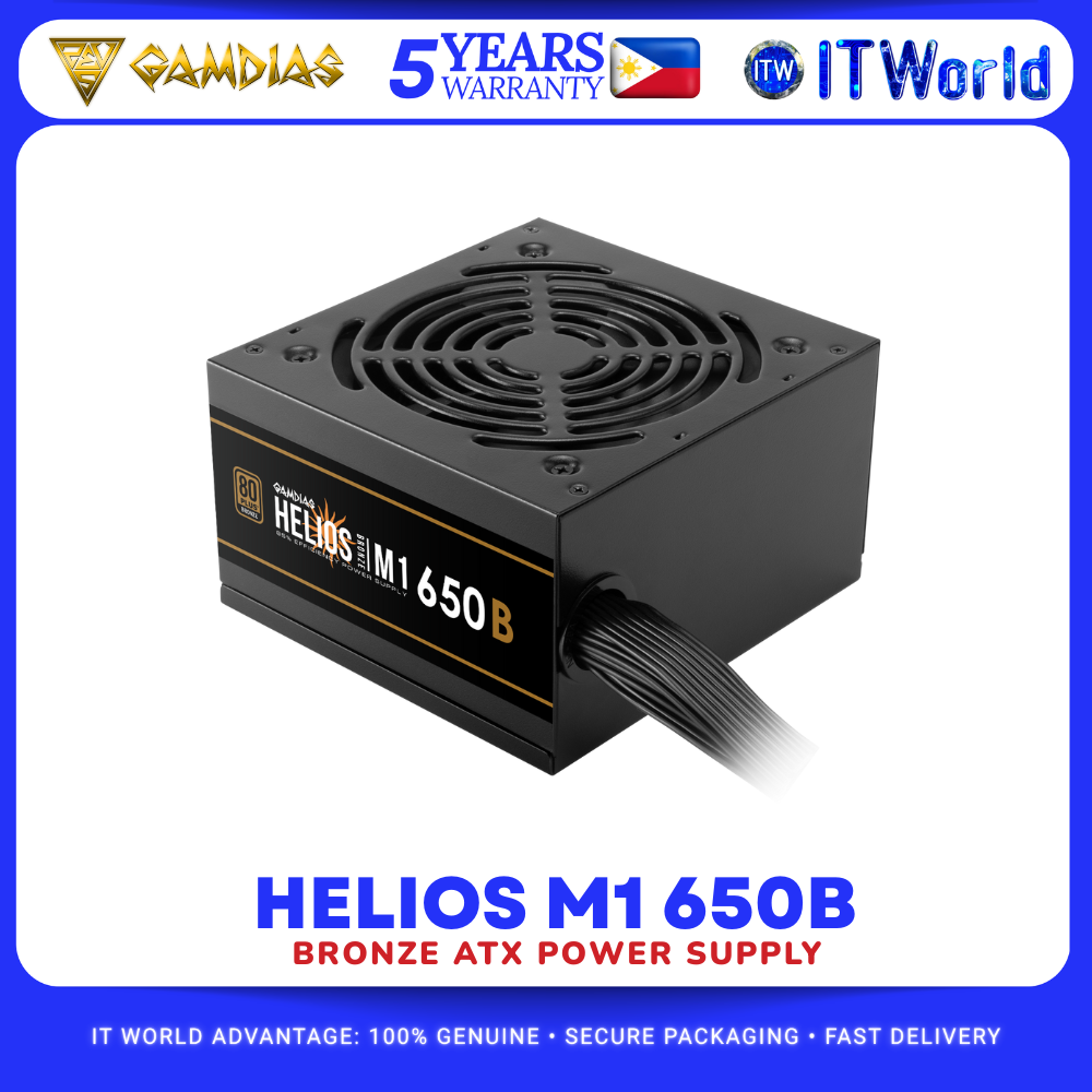 GAMDIAS HELIOS M1 650B 650W 80 Plus Bronze ATX Power Supply for Desktop