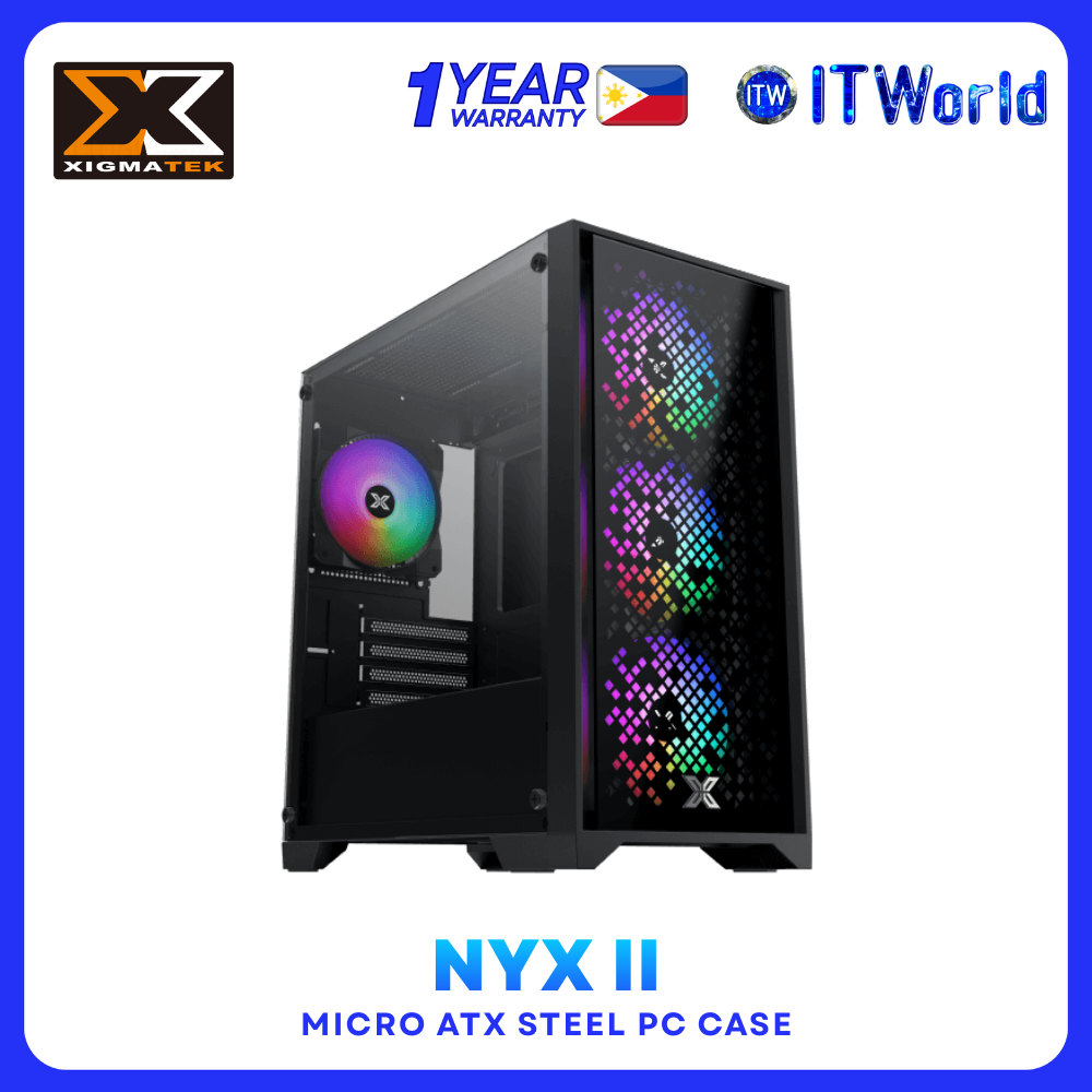 Xigmatek NYX II - Micro ATX Steel PC Case, 4 Slots, Multi-Fan Support Desktop Tower Case itw