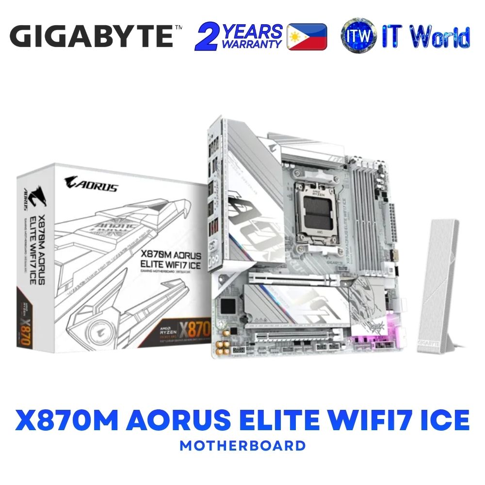 Gigabyte X870M Aorus Elite Wifi7 Ice micro-ATX AM5 DDR5 Motherboard GA-X870M-A-ELITE-WF7-ICE