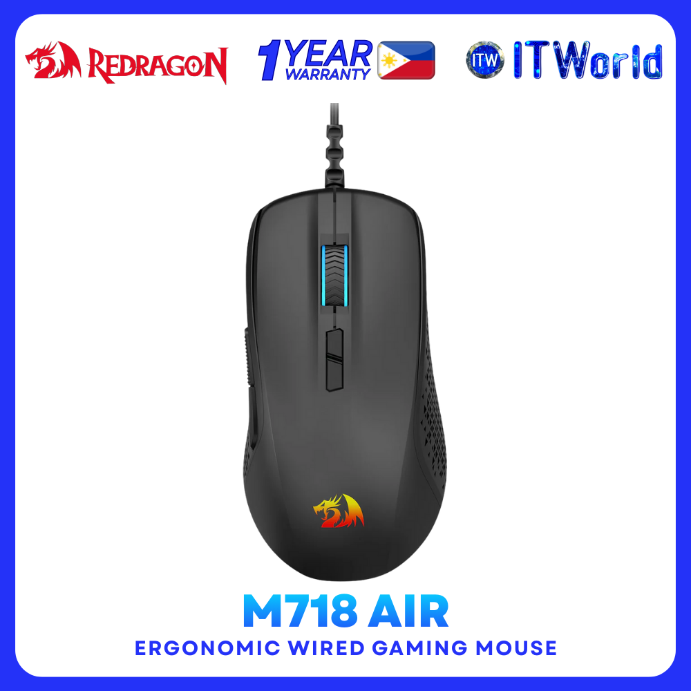 Redragon Stormrage Air M718 12800DPI Ergonomic Wired RGB Gaming Mouse itw