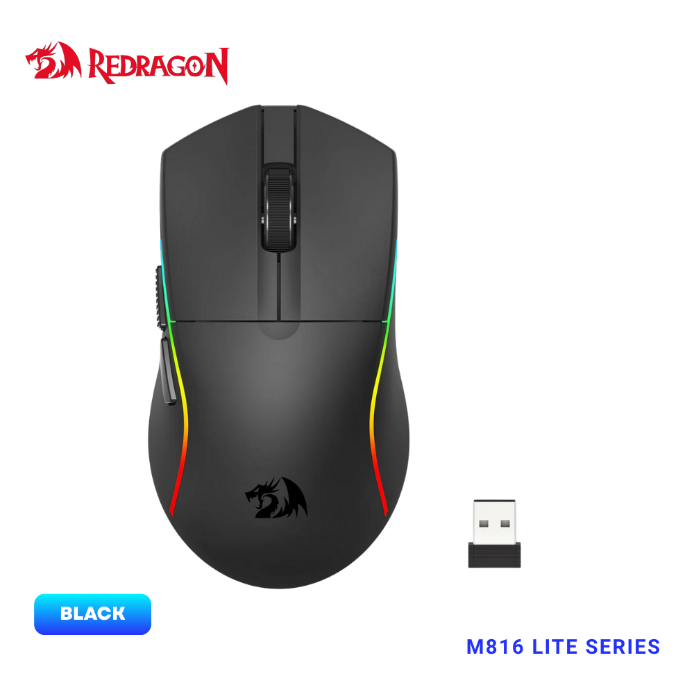 Redragon Deicide Lite M816-STD RGB Tri-Mode Black 10000DPI Ultra-Lightweight Gaming Mouse