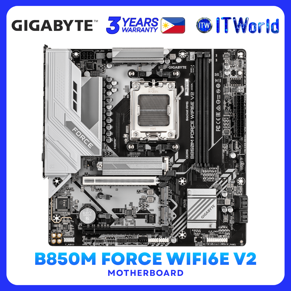 GIGABYTE B850M FORCE WIFI6E V2 AM5 DDR5 Micro-ATX Motherboard with WiFi 6E itw