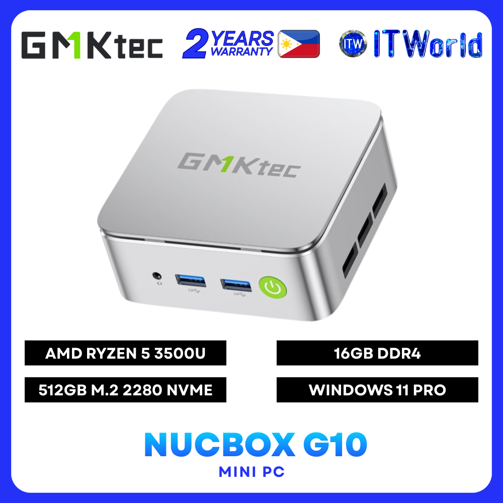 GMKtec Nucbox G10 Mini PC Ryzen 5 3500U / 16GB / 512GB / Win11 Pro GMK-G10-3500U/16/512/SLV itw