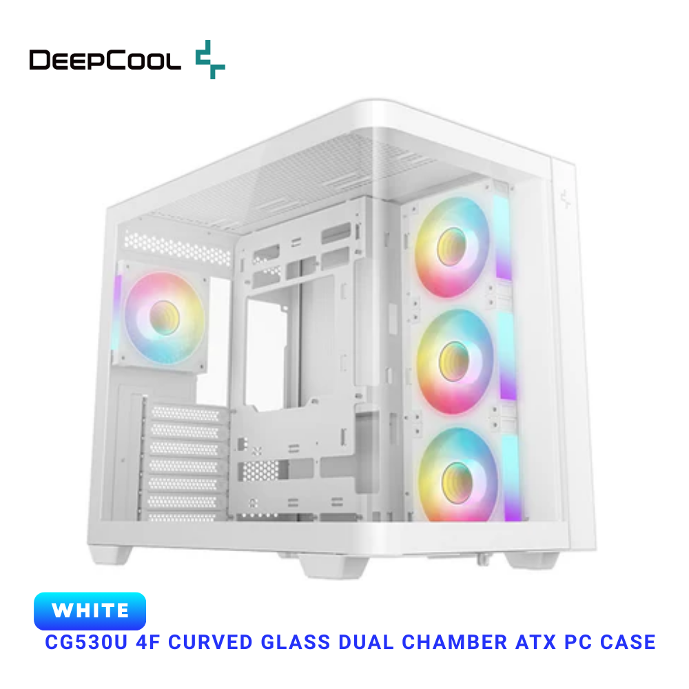 DeepCool CG530U 4F Panoramic Curved Glass Dual Chamber ATX Case R-CG530U-WHAGA4-G/R-CG530U-BKAGA4-G