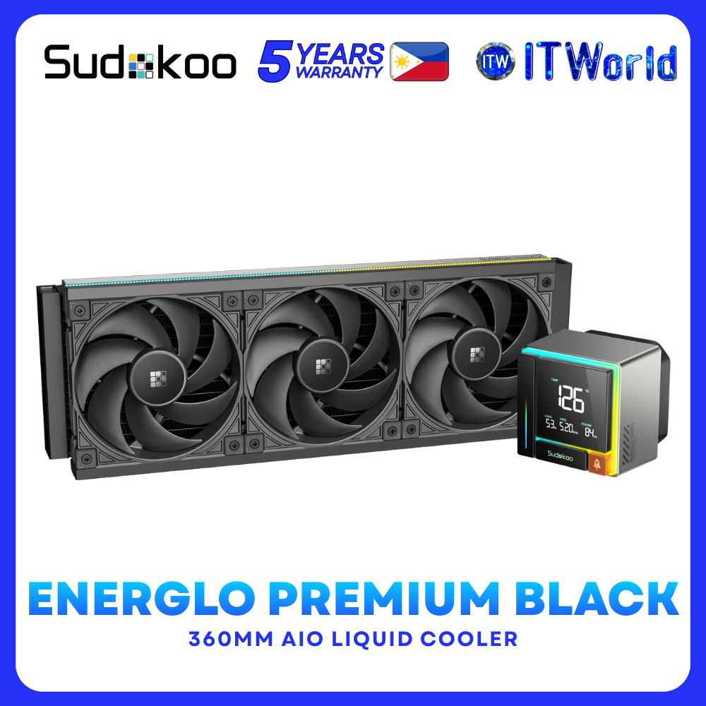 SUDOKOO ENERGLO 360 Series 360mm AIO Liquid Cooler R-ENR360-BKDSMC-GAS-1 / R-ENR360-WHDSMC-GAS-1 itw