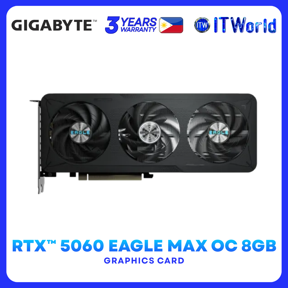 Gigabyte GeForce RTX 5060 EAGLE MAX OC 8GB GDDR7 Graphics Card GV-N5060EAGLEMAX-OC-8GD