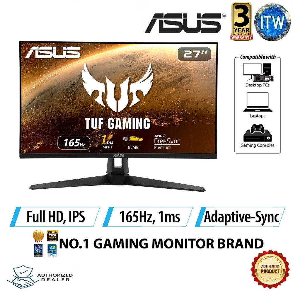 ASUS TUF Gaming VG279Q1A - 27&quot; (1920 x 1080) FHD / IPS / 1ms / Flicker-free Monitor (VG279Q1A)