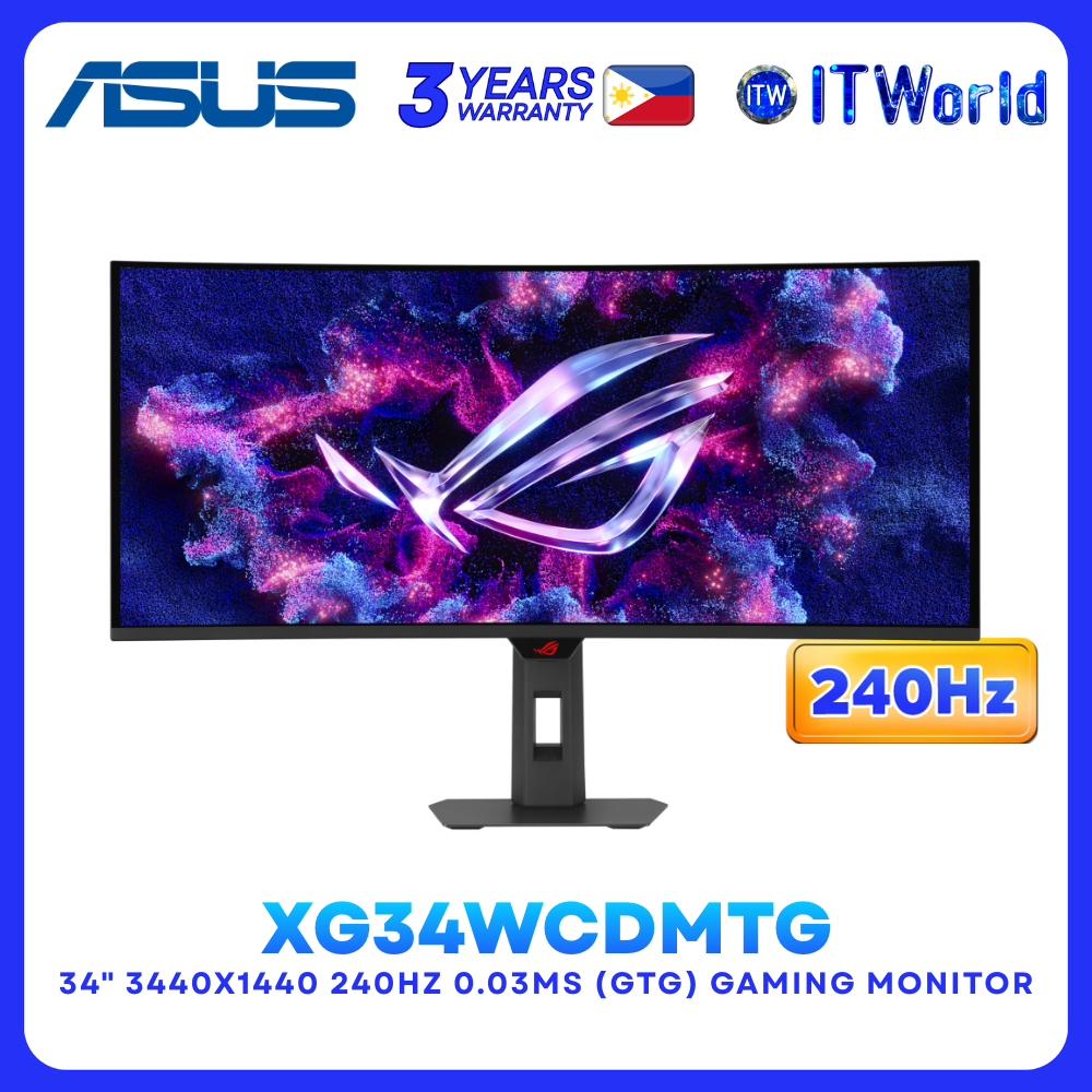 ROG Strix OLED XG34WCDMTG 34” QD-OLED Curved 3440x1440 240Hz Gaming Monitor itw