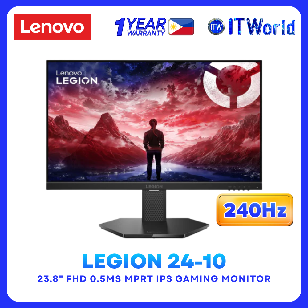 Lenovo Legion 24-10 - 23.8" 1920×1080 FHD 240Hz IPS 0.5ms Gaming Monitor 68C4GAC4PH