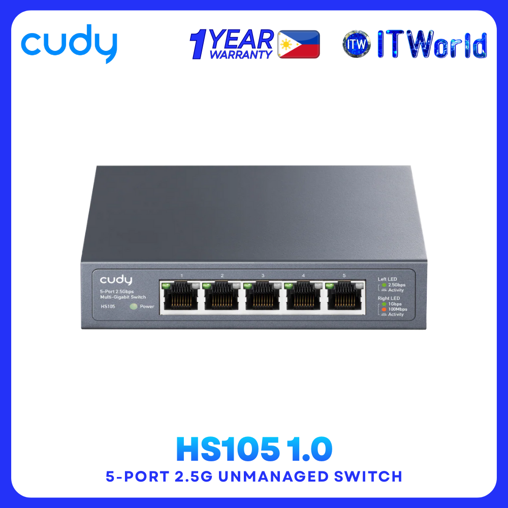 HS105 1.0 - 5-Port 2.5G Ethernet Unmanaged Switch for Desktop/Laptop itw