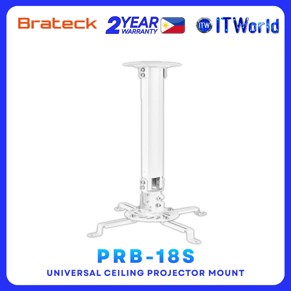Brateck PRB-18S – Up to 13.5kg Load / Adjustable Ceiling Projector Mount for Desktop & AV Use itw