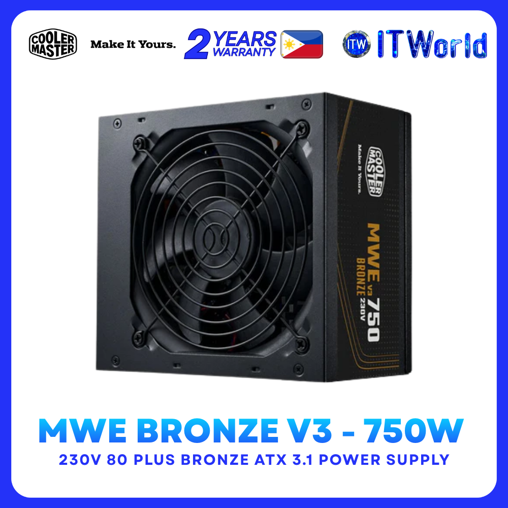 Cooler Master MWE Bronze V3 - 750W ATX Power Supply 80+ Bronze PSU MPE-7501-ACABW-3BUS