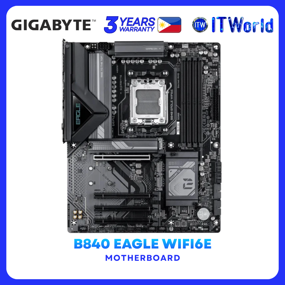 Gigabyte B840 Eagle WiFi6E DDR5 AMD ATX Gaming Motherboard (GA-B840-EAGLE-WF6E)