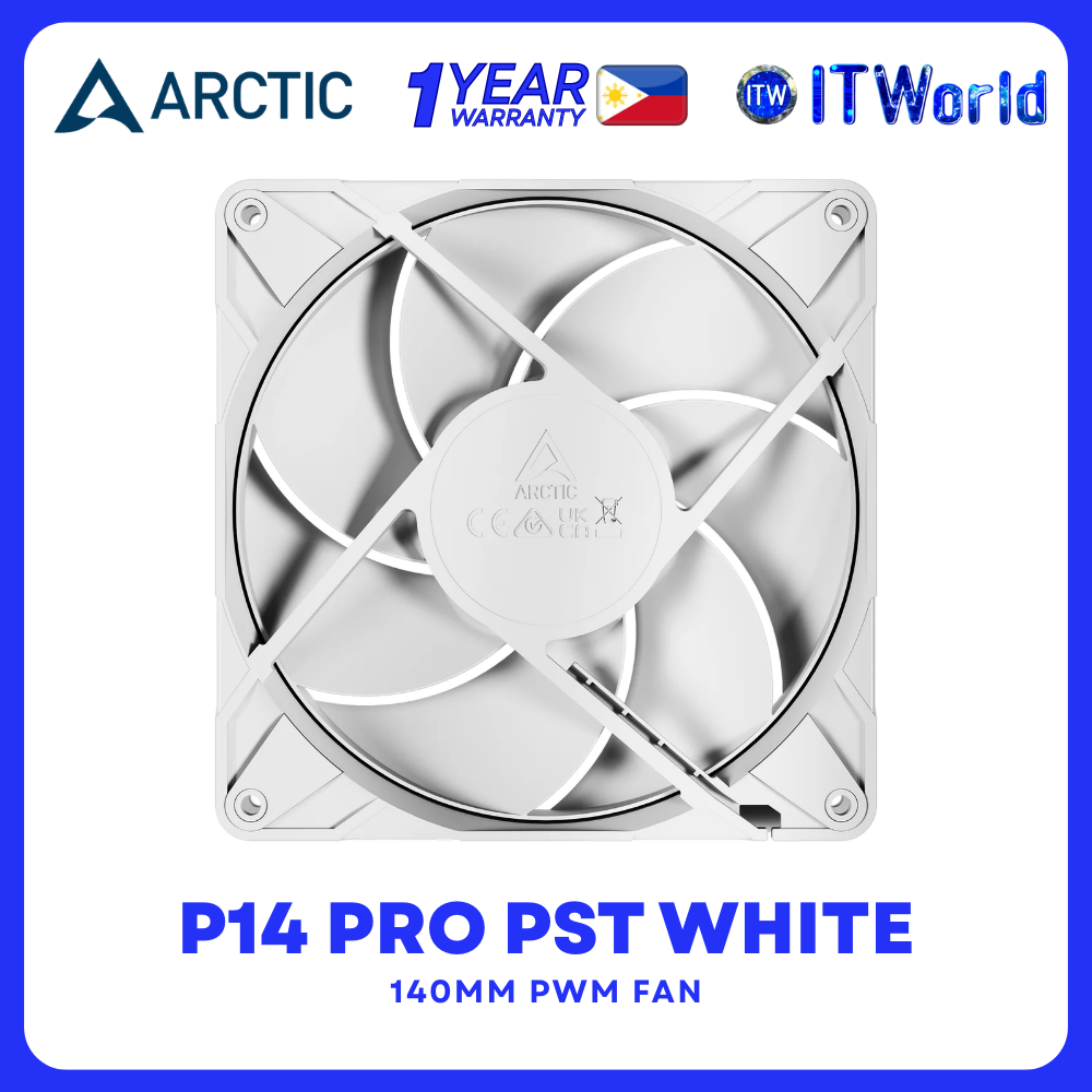 ARCTIC P14 Pro PST White 140mm PWM 2500RPM High Static Pressure Daisy-Chain Fan ACFAN00317A