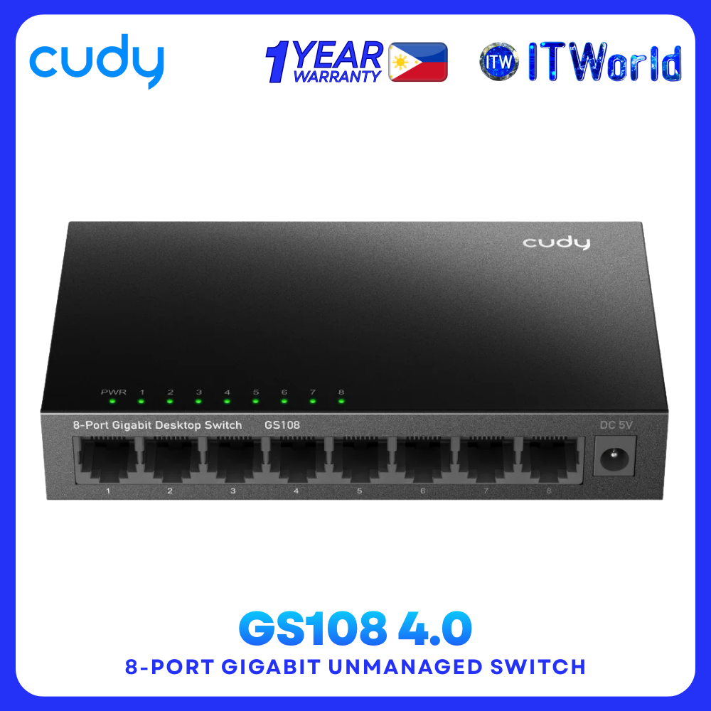 GS108 4.0 - 8-Port Gigabit Unmanaged Switch for Desktop/Laptop itw