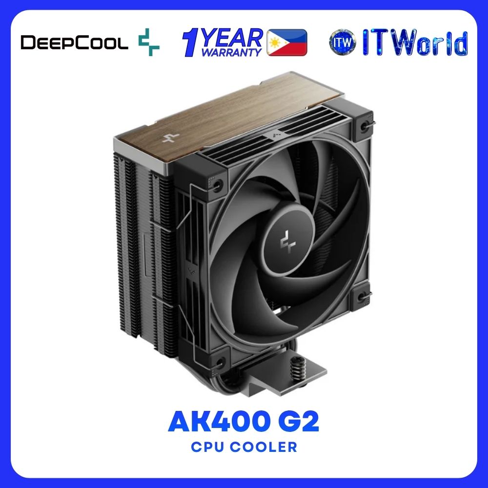 Deepcool AK400 G2 Wood Grain Top Cover Hydro Bearing Single Tower CPU Cooler - Black R-AK400G2-BKNNMN-GJD