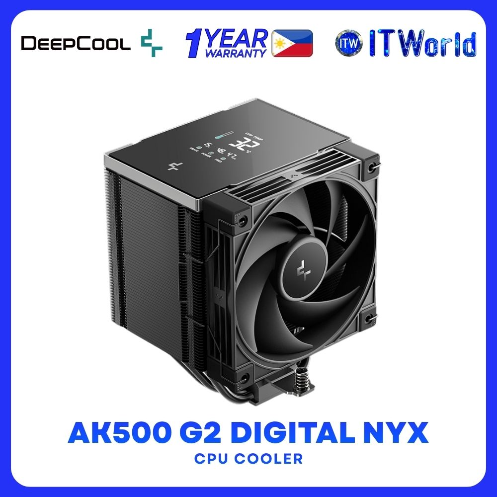 Deepcool AK500 G2 Digital Nyx AI Dynamic Adjustment CPU Cooler with Digital Display - Black