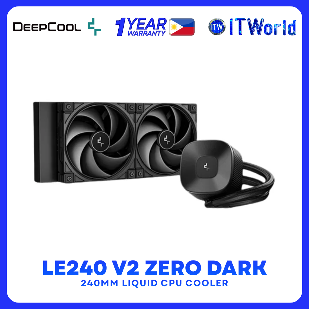 DeepCool LE240 V2 Zero Dark 240mm ARGB Liquid CPU Cooler R-LE240ZERO-BKLNMD-G-1