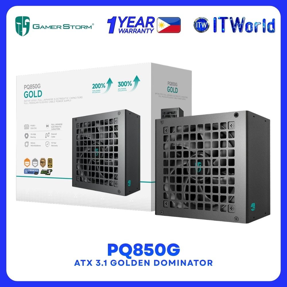 Gamer Storm PQ850G 850W PSU 80+ Gold Fully Modular PCIe 5.1 12V-2x6 R-PQ850G-FD1B-JGUS-V1