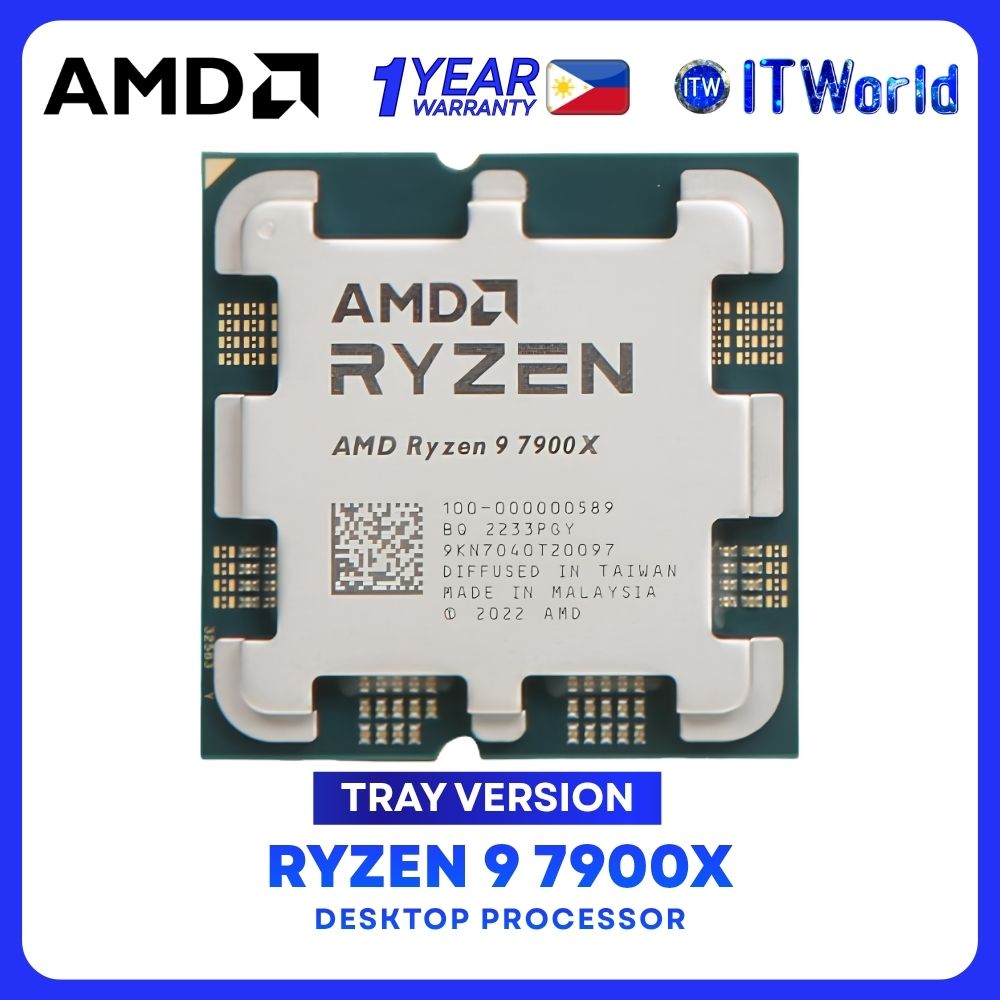 AMD Ryzen 9 7900X 12Cores 24Threads Desktop Processor without Cooler - Tray Type