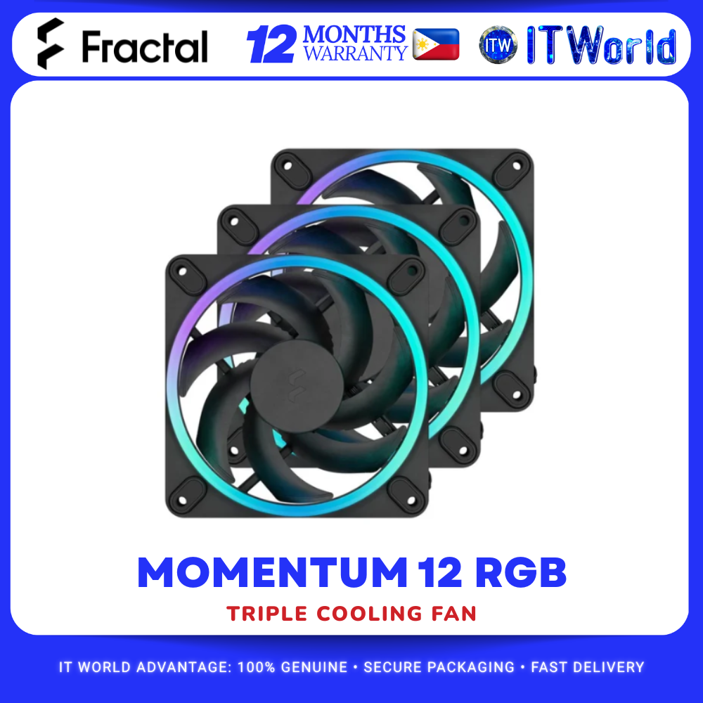 Fractal Design - Momentum 12 RGB 120mm Triple Pack Cooling Fan itw