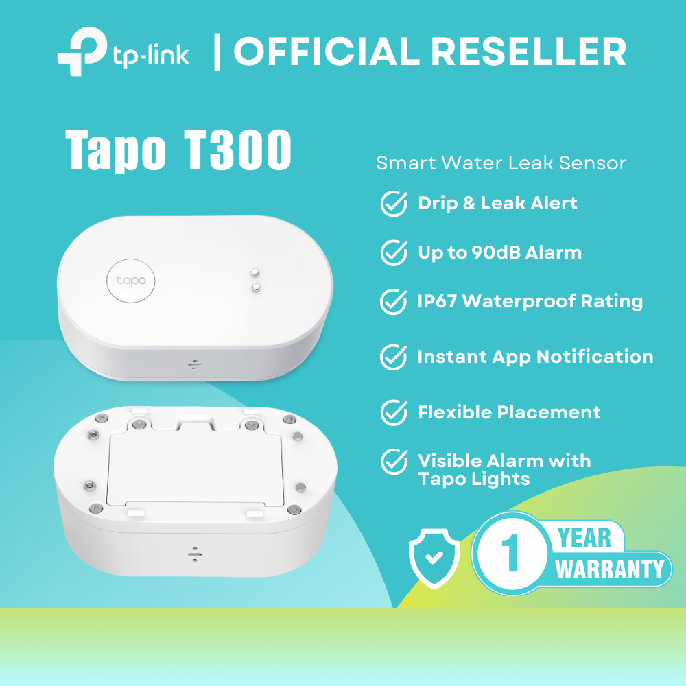 TP-Link Tapo T300 Smart Water Leak Sensor - 90dB Alarm / IP67 / 868/922MHz