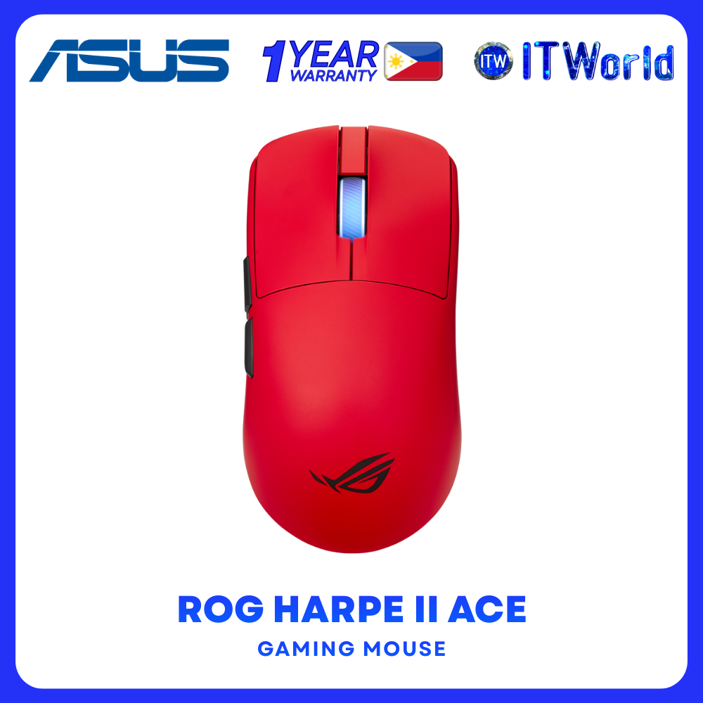 ASUS ROG Harpe II Ace Red 48g Ultralight Wireless Gaming Mouse 42000 DPI ROG AimPoint Pro 8KHz