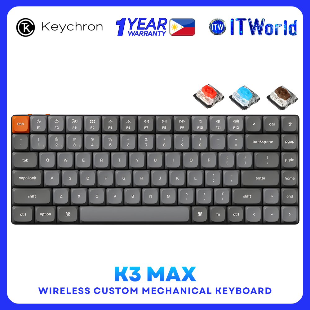 Keychron K3 Max 75% RGB Hot-Swappable Wireless Mechanical Keyboard for Laptop/Desktop