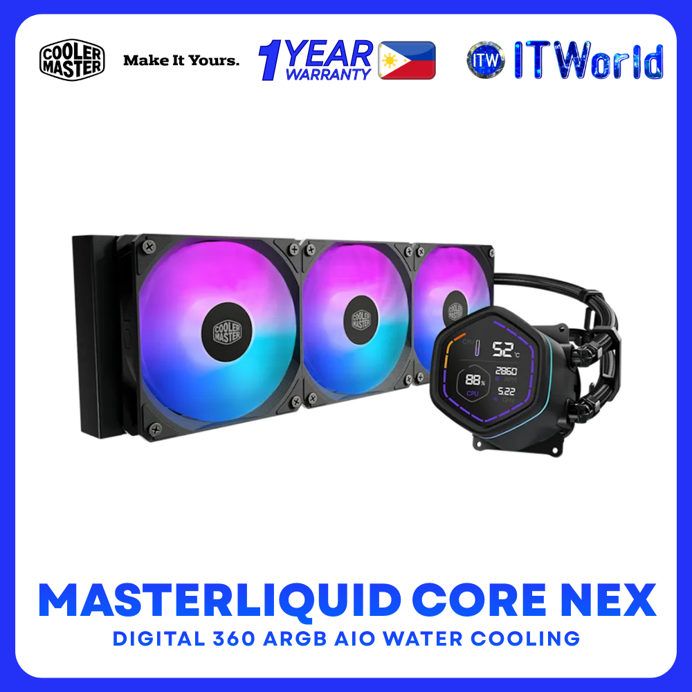 Cooler Master MasterLiquid Core Nex Digital 360 ARGB Black 360mm Liquid CPU Cooler MLX-D36M-A18PA-RD