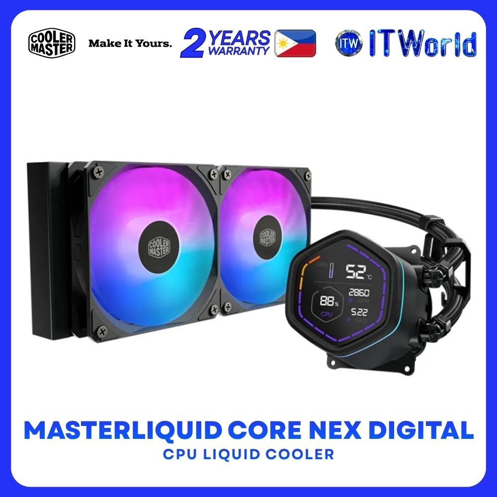 Cooler Master Masterliquid Core Nex Digital 240mm ARGB CPU Liquid Cooler Black - MLX-D24M-A18PA-RD