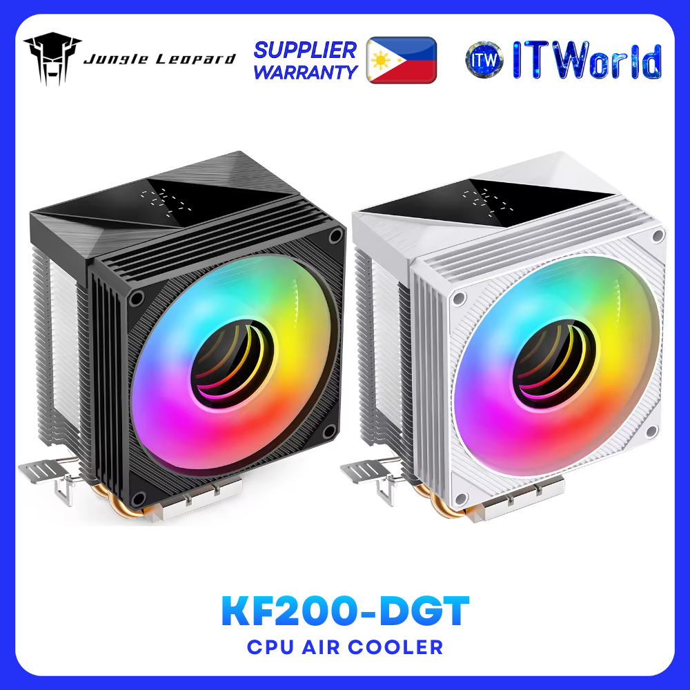 Jungle Leopard KF200 DGT RGB CPU Air Cooler Dual Copper Tube Silent Cooling Black/White itw
