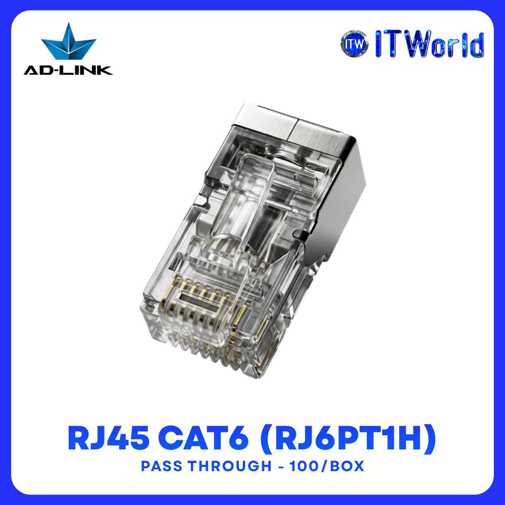 AD-Link AD RJ45 CAT6 Pass Through Connector 100pcs/Box RJ6PT1H