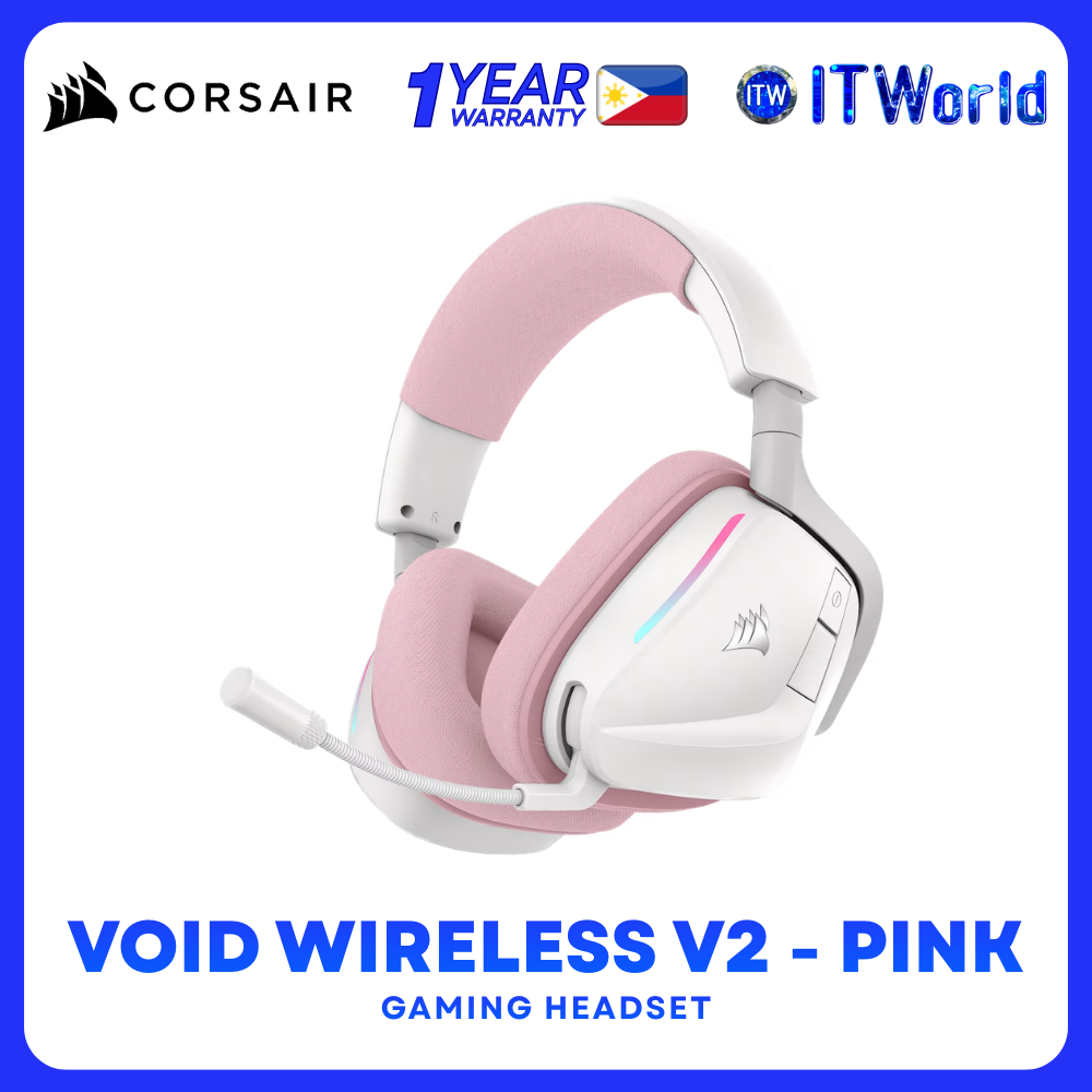Corsair VOID Wireless v2 - 70H Dolby Atmos 2.4GHz/Bluetooth Gaming Headset - Pink CS-CA-9011394-WW