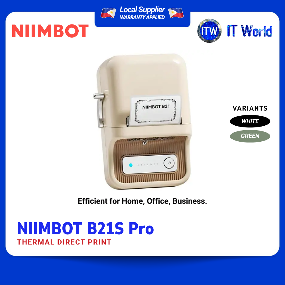 NIIMBOT B21S Pro Thermal Label Printer | 300DPI / Bluetooth / Rechargeable / Portable