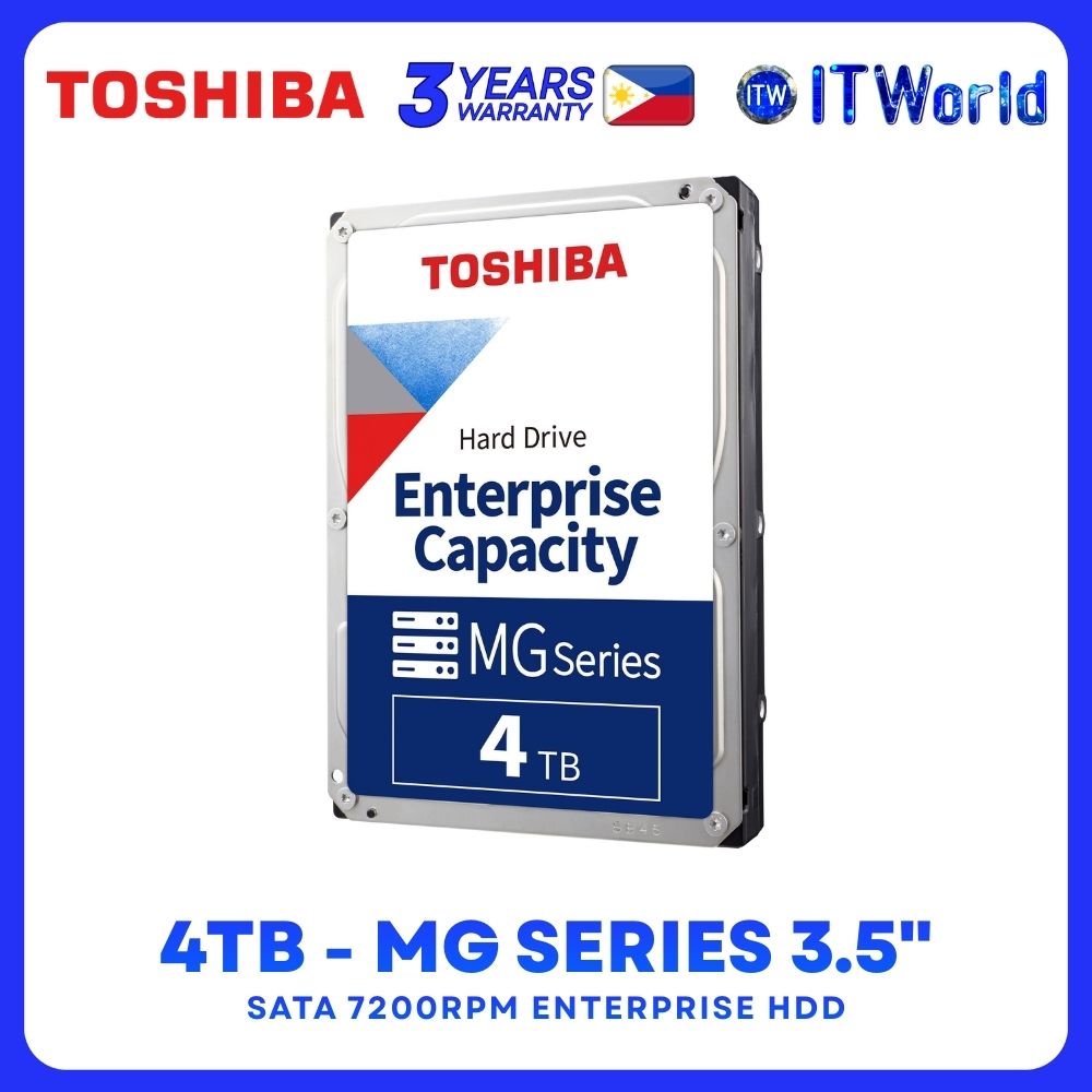 Toshiba MG Series 4TB - 3.5" Enterprise HDD SATA 6Gbit/s 7200RPM MG10ADA400E