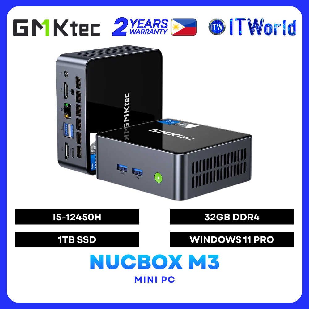 GMKtec NucBox M3 - Core i5-12450H Mini Desktop 32GB 1TB Win 11 Pro GMK-M3-12450H/32/1TB/BK