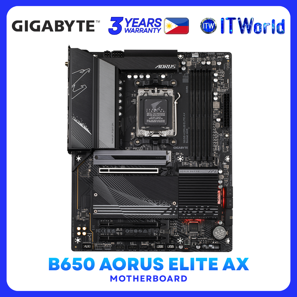 GIGABYTE B650 AORUS ELITE AX AM5 ATX Motherboard DDR5 WiFi 6E GA-B650-AORUS-ELITE-AX itw
