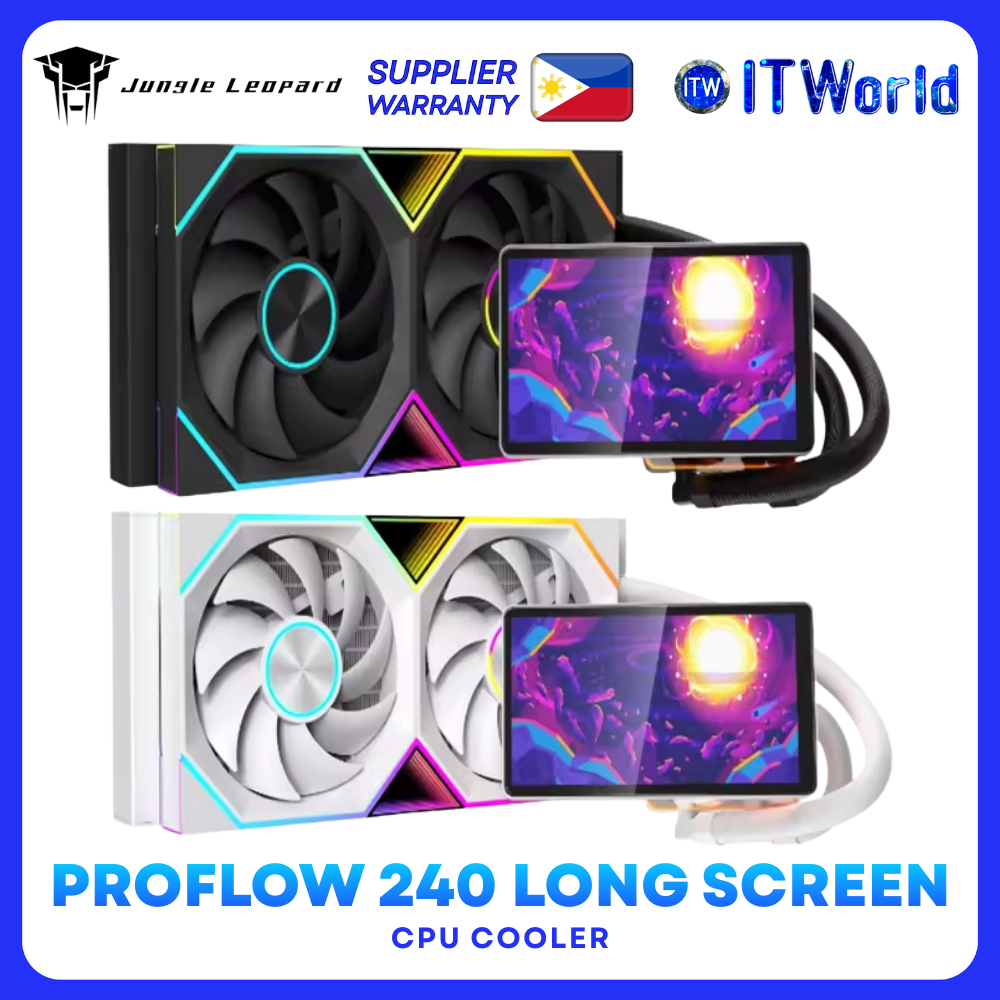 Jungle Leopard Proflow 240 5.5" LCD Magnetic Screen 320W TDP CPU Water Cooler Black/White itw