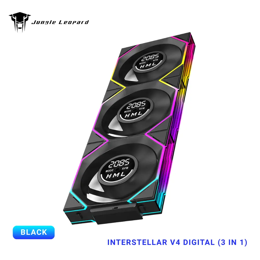 Jungle Leopard Interstellar V4 DGT 3-in-1 ARGB Case Fan Black/White