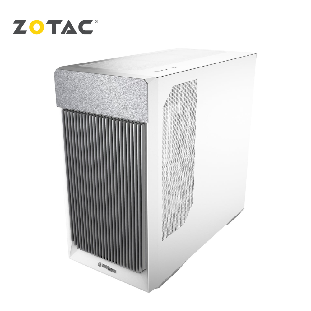 ZOTAC GAMING ALLOY mATX Tempered Glass High Airflow with 3×120mm PWM Fans White PC Case