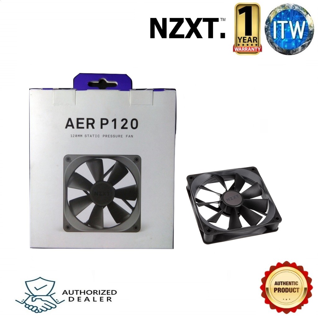 NZXT Aer P 120mm High Performance Static Pressure Fans PWM Gaming Computer Fan