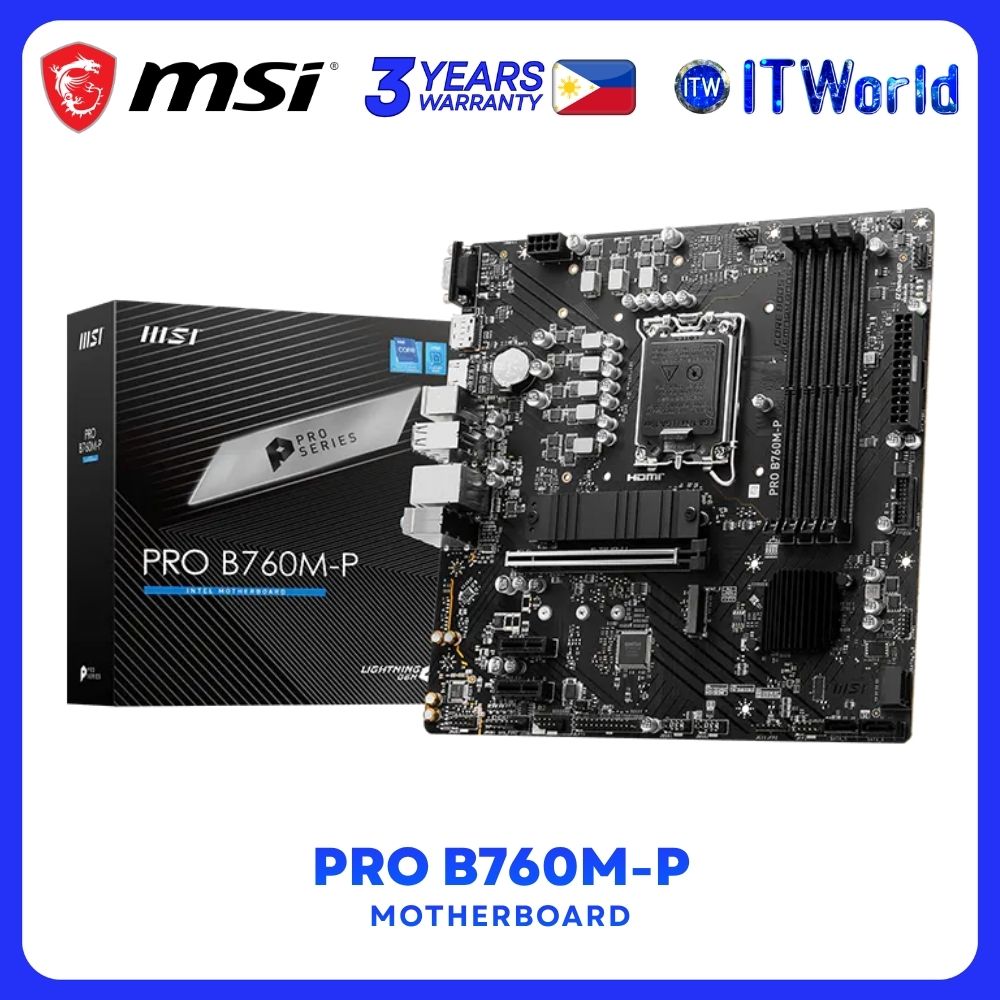 MSI PRO B760M-P Motherboard - mATX / LGA1700 / DDR5 / PCIe 4.0 / B760 PRO-B760M-P
