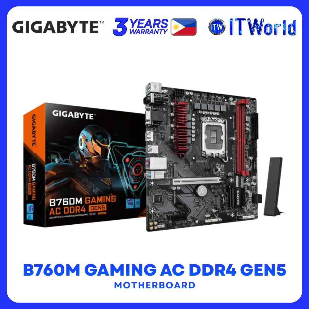 GIGABYTE B760M GAMING AC DDR4 GEN5 Micro ATX LGA1700 PCIe 5.0 WiFi Motherboard