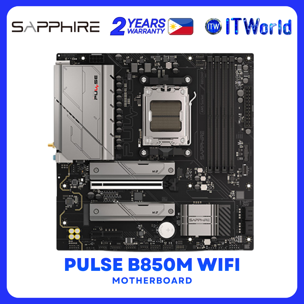 SAPPHIRE PULSE B850M WIFI AM5 DDR5 Micro ATX Motherboard PCIe 4.0 x16 WiFi 6 PCIe 5.0 M.2