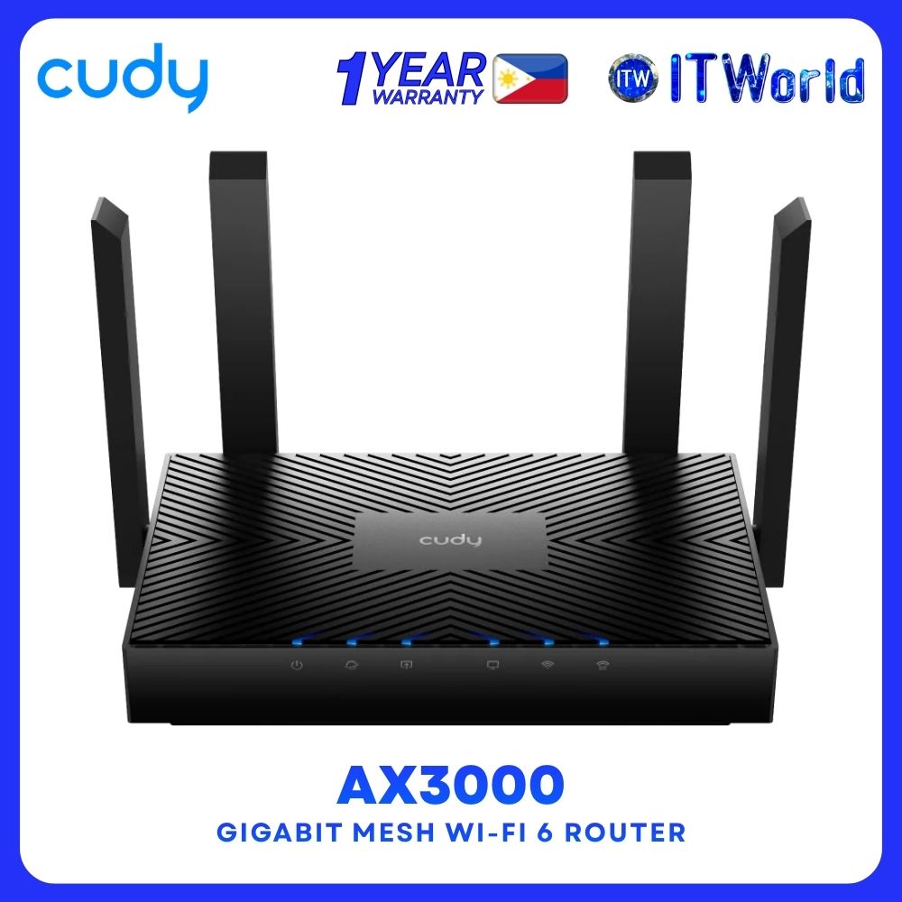 Cudy WR3000 AX3000 Gigabit Mesh Wi-Fi 6 Router Dual-Band 3000Mbps 4× Gigabit Ports itw