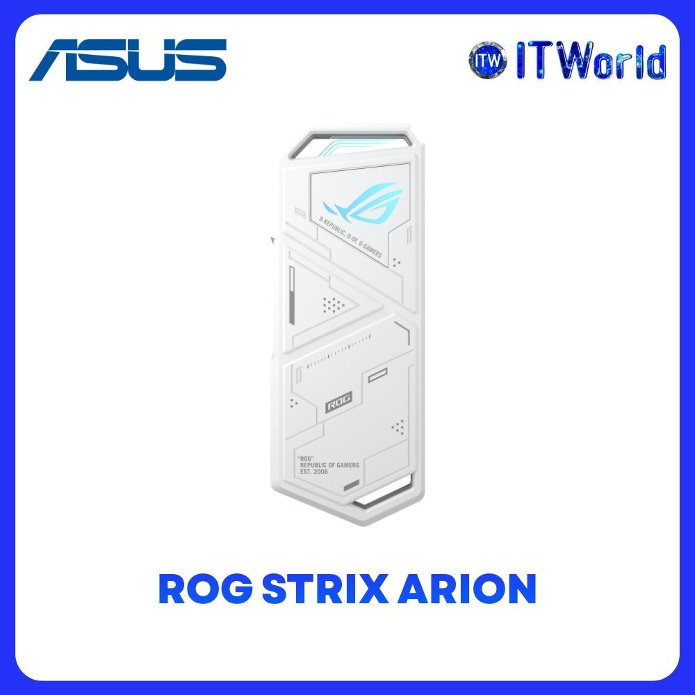 ASUS ROG Strix Arion White - M.2 NVMe SSD Enclosure / USB-C 10Gbps Tool-Free / ESD-S1C/WHT/G/AS//