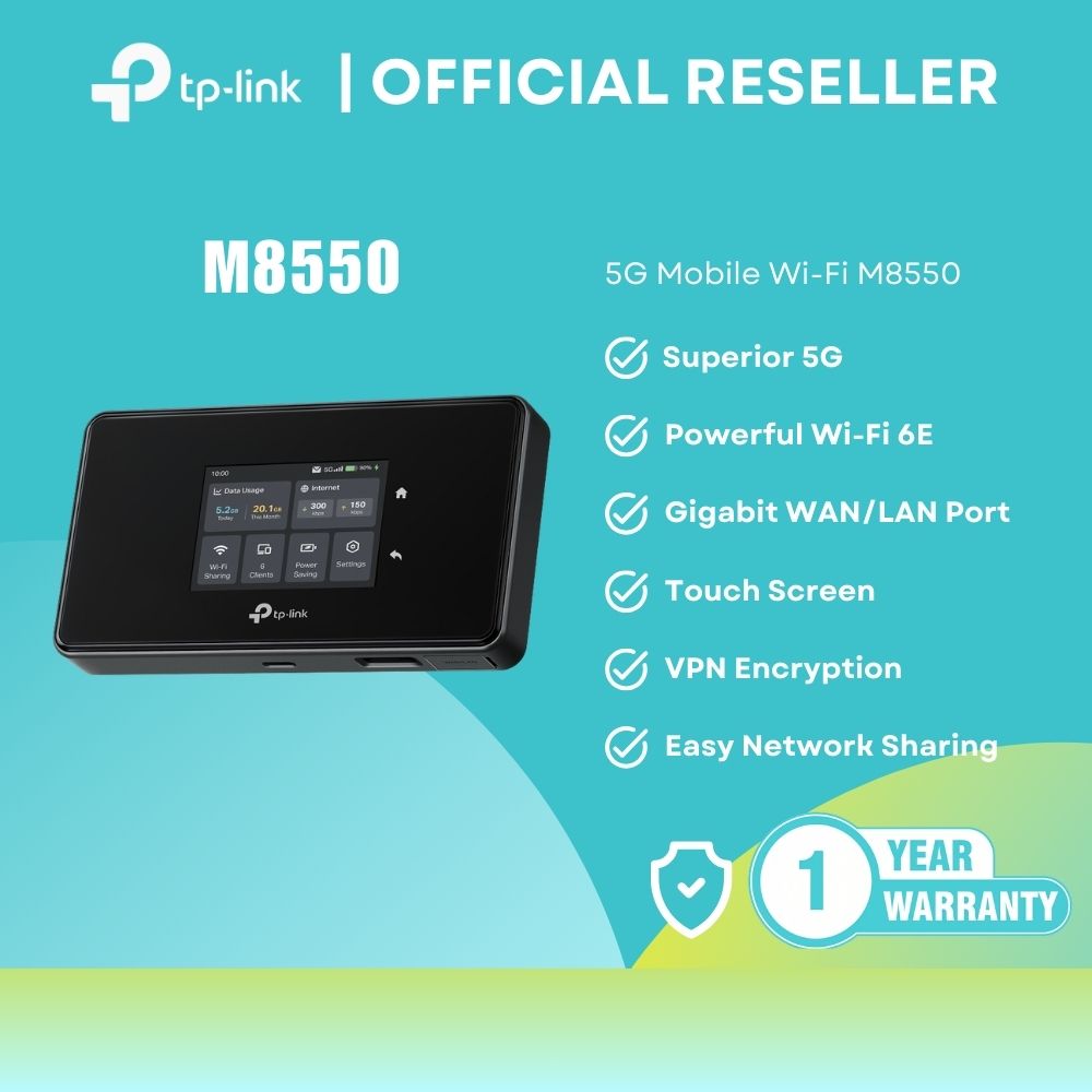 TP-Link M8550 5G Mobile Wi-Fi Router AXE3600 Tri-Band Wi-Fi 6E 3.4Gbps itw