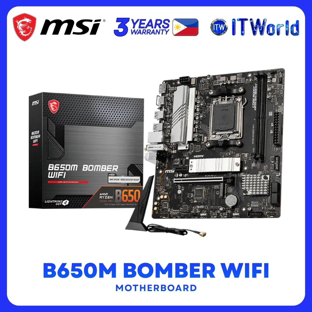 MSI B650M BOMBER WIFI AM5 DDR5 mATX Motherboard - WiFi6E / 2.5G LAN